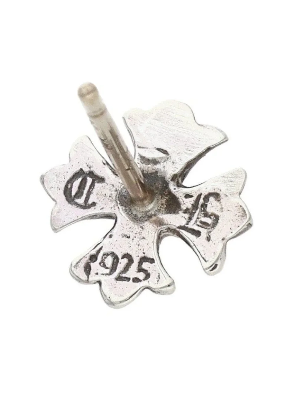 Chrome Hearts No2 CH Pls CH Plus Stud Silver Earrings